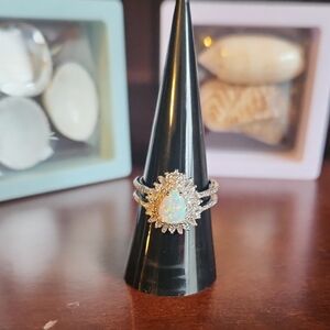 Elegant Silver Opal Ring